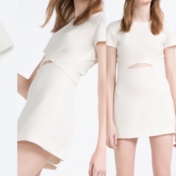 Zara Dresses & Skirts - Zara Trafaluc collection size small white romper shirt sleeve